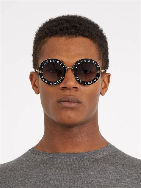 l'aveugle par amour gucci sunglasses men|Gucci 44MM L'Aveugle Par Amour Round Sunglasses on SALE.